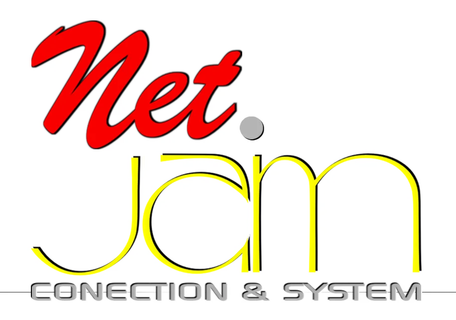 Logo de La empresa Net.JAM en color Rojo y Amarillo